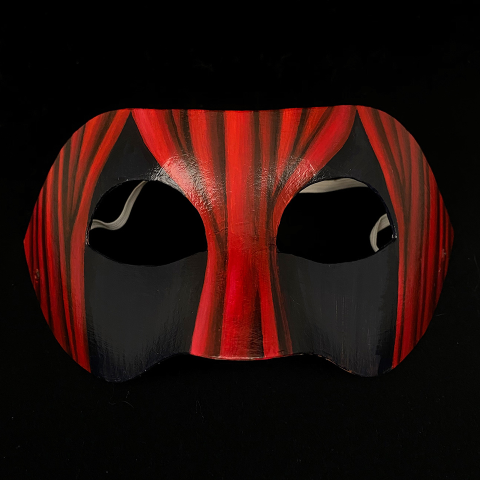red curtains