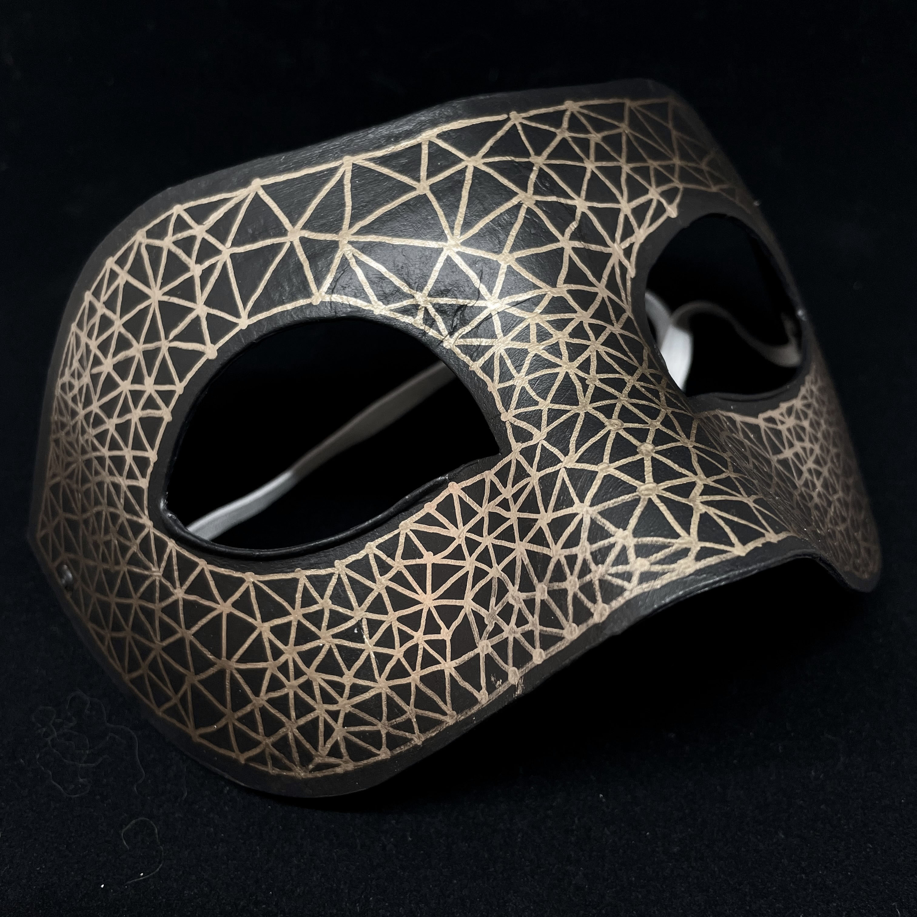 mask with geometric pattern