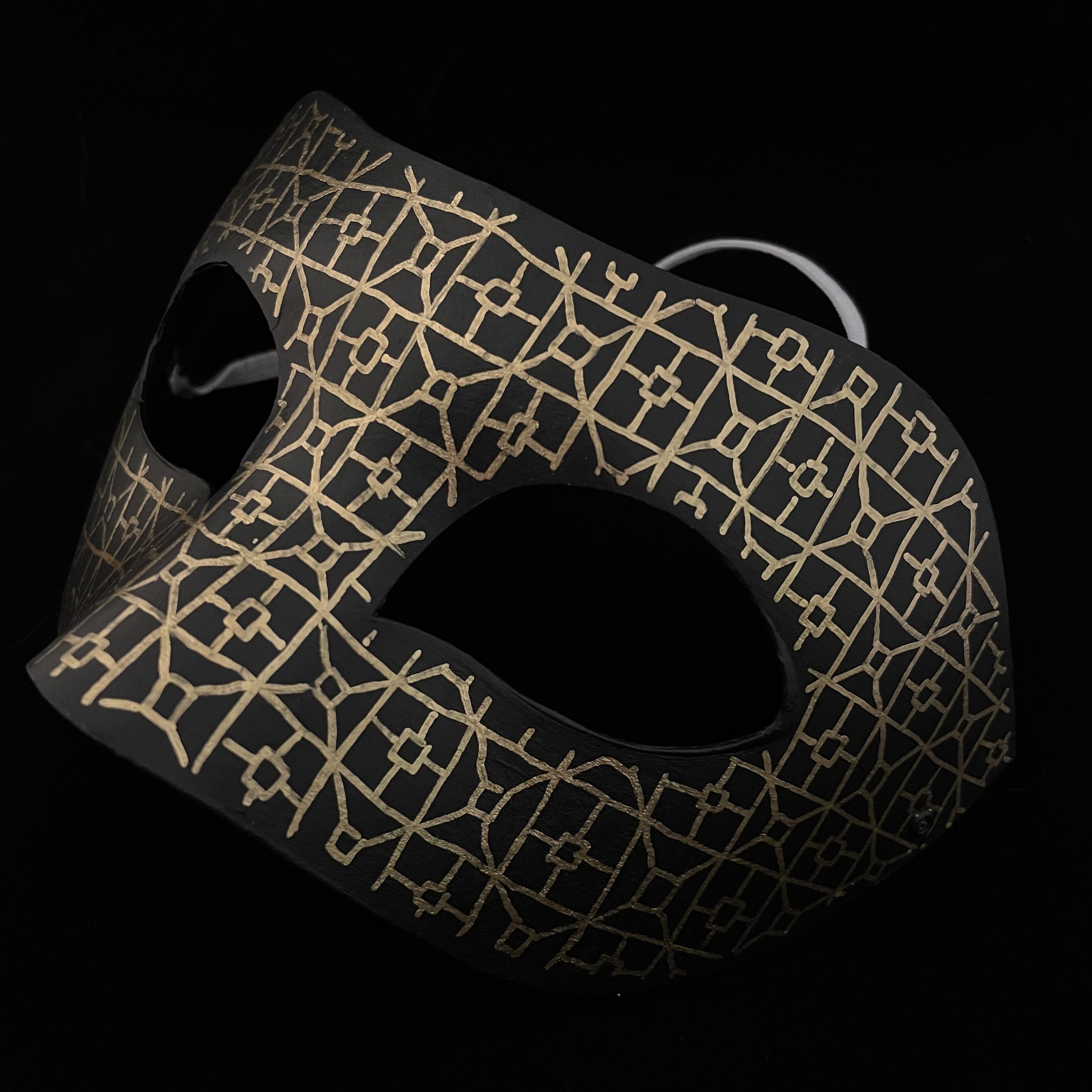 mask with geometric pattern