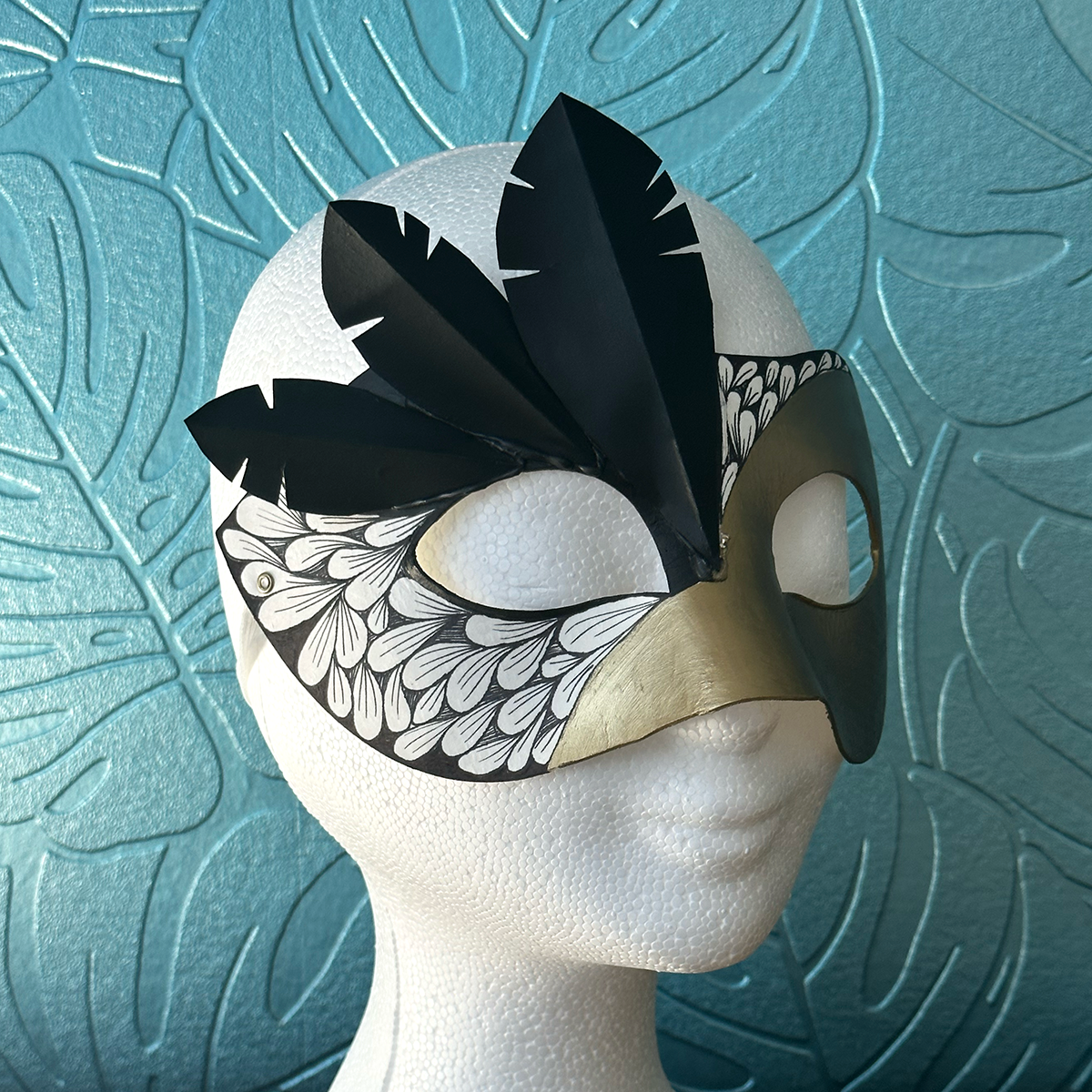 mask with geometric pattern