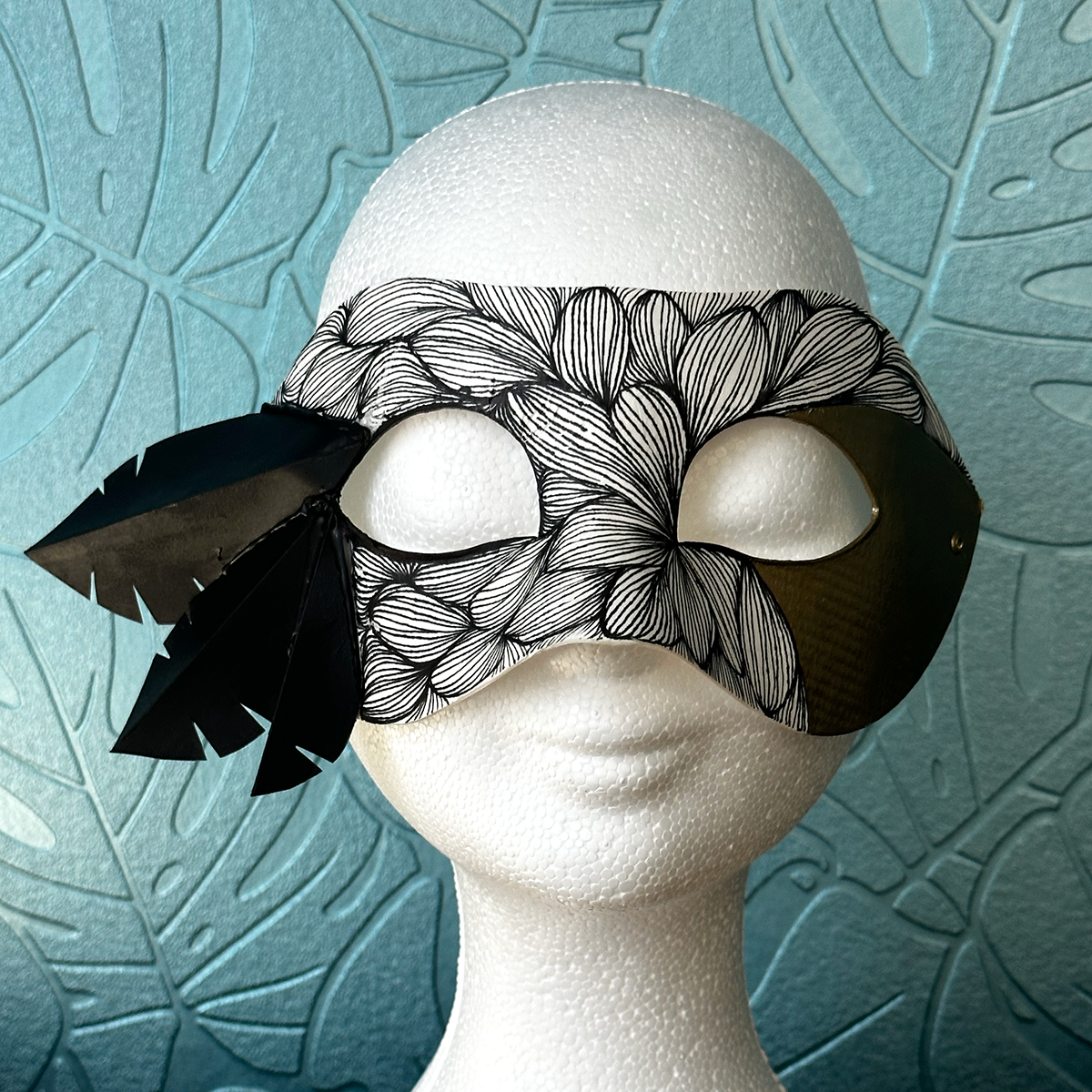 mask with floral pattern