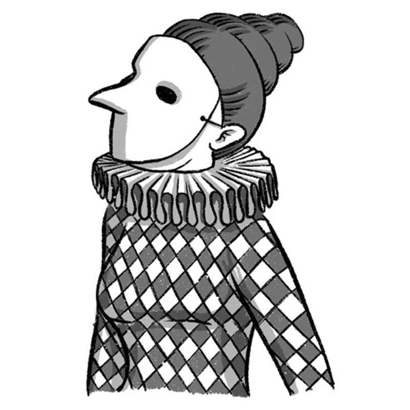a masked woman