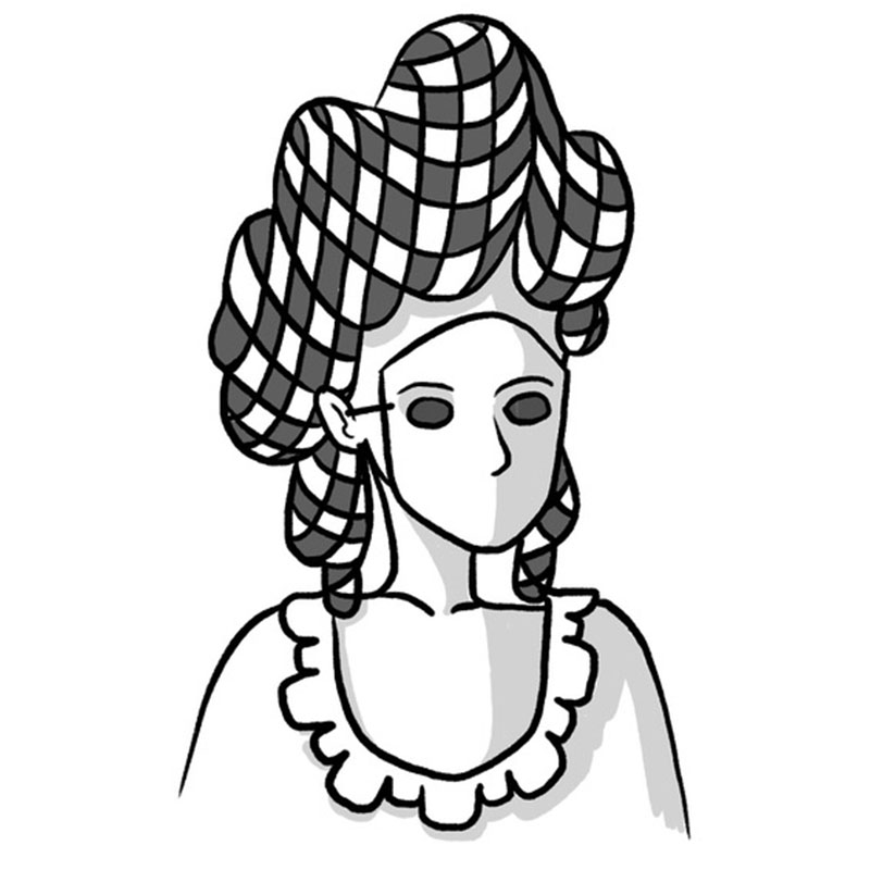 A woman wearing a mask