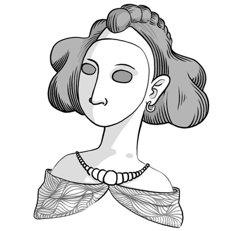 A woman wearing a mask