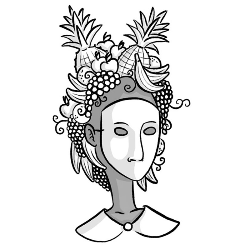 A woman wearing a mask