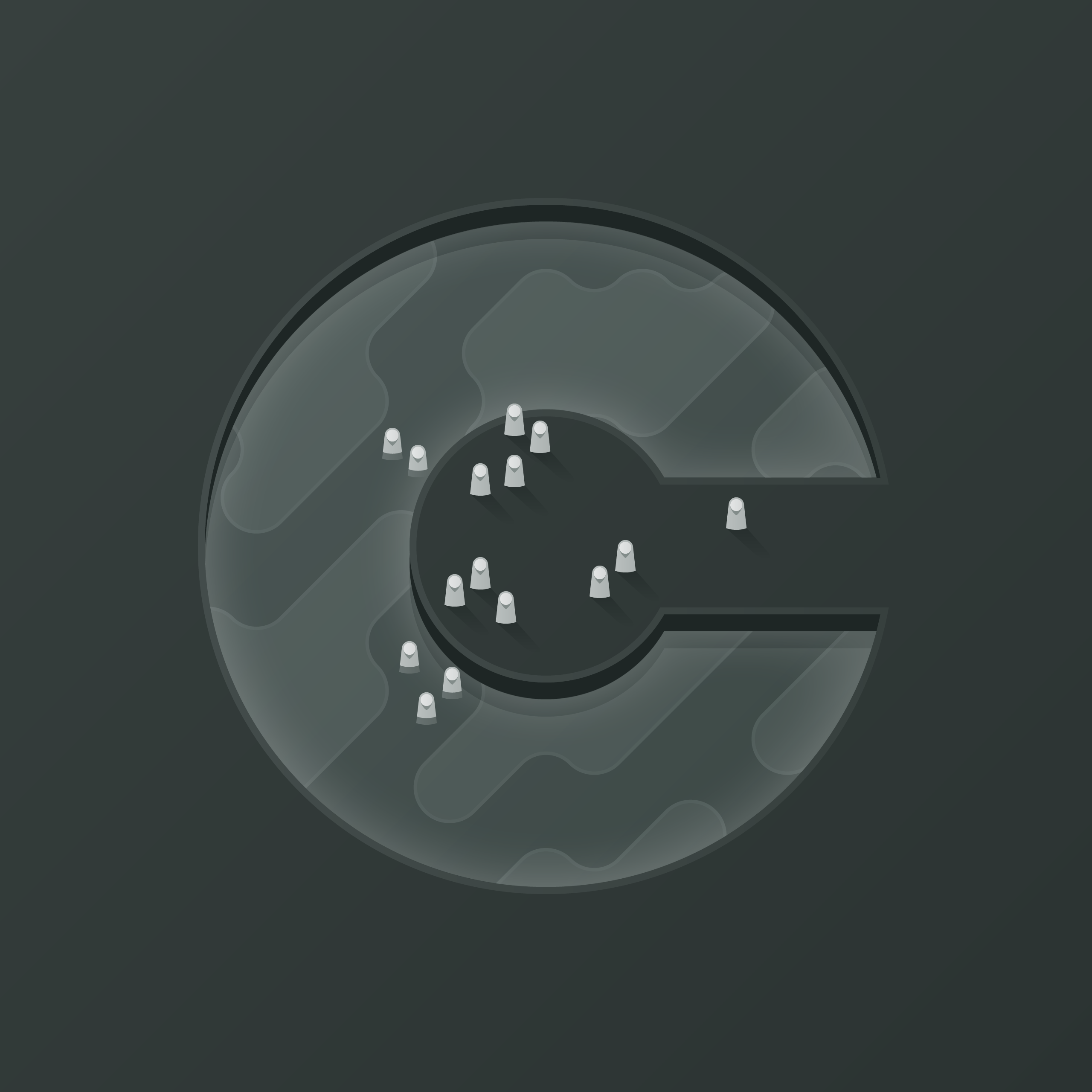 An illustration of a pool shaped as a C