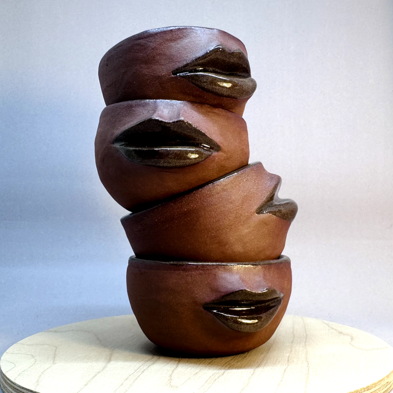 skeptical face made of clay