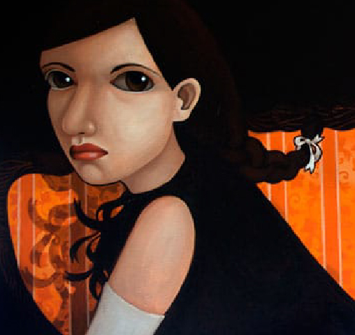 a woman looks at the camera