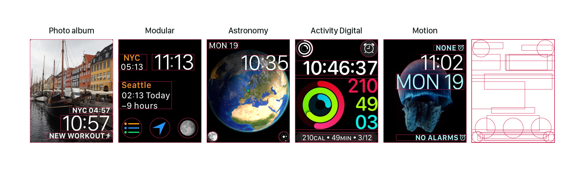 WatchOS digital grid